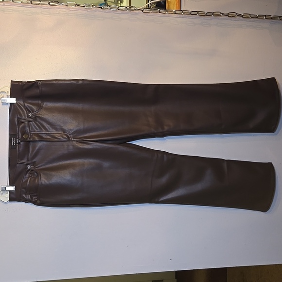 Banana Republic Mid Rise Full Length Bootcut Fit Vegan Leather Trouser Pants - Picture 2 of 13
